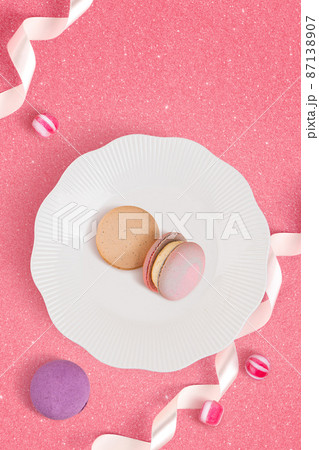 valentines love graphic poster with macaron and candy valentines love graphic poster with macaron and candy 87138907