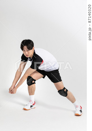 volleyball sports player, asian korean man with toss, tossing motion volleyball sports player, asian korean man with toss, tossing motion 87140320