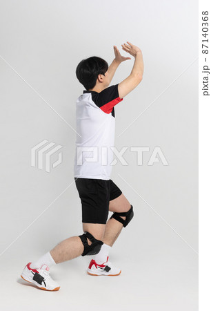 volleyball sports player, asian korean man with toss, tossing motion volleyball sports player, asian korean man with toss, tossing motion 87140368