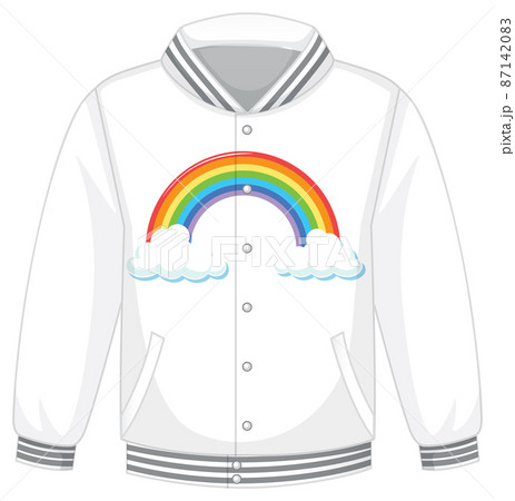 A bomber jacket with rainbow pattern on white background 87142083