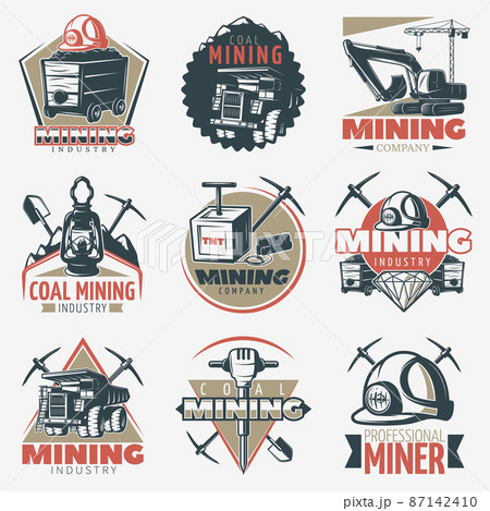 Coal Mining Emblems Set 87142410