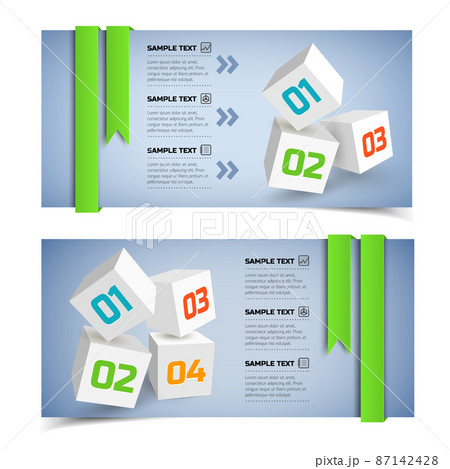 Abstract Business Infographic Horizontal Banners 87142428