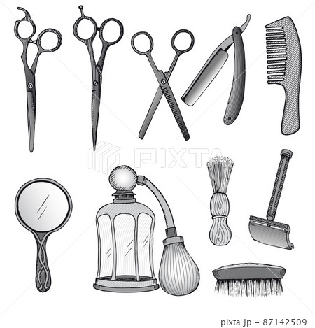 Vintage Hairdresser Tools Set Vintage Hairdresser Tools Set 87142509