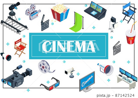 Isometric Movie Production Concept Isometric Movie Production Concept 87142524