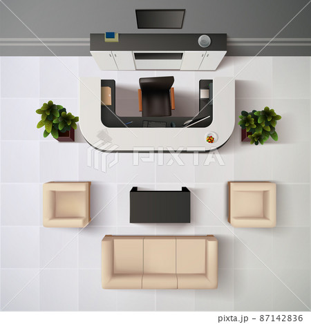 Reception Office Top View Illustration 87142836
