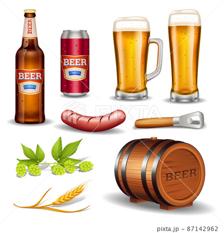 Beer Realistic Icons Collection 87142962