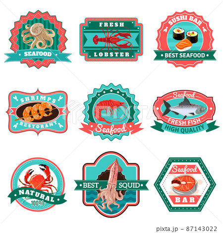 Seafood Emblems Set Seafood Emblems Set 87143022