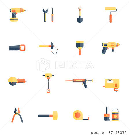 Home Repair Tools Icon Flat Home Repair Tools Icon Flat 87143032