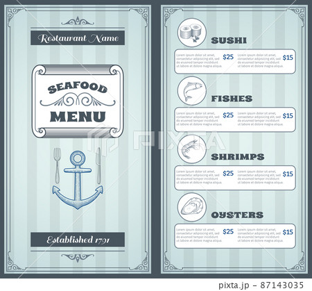 Seafood Menu Design Seafood Menu Design 87143035