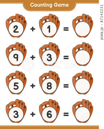 Count and match, count the number of Baseball - Stock