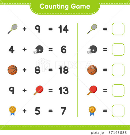 Count and match, count the number of Ping Pong...のイラスト素材 [87143888] - PIXTA
