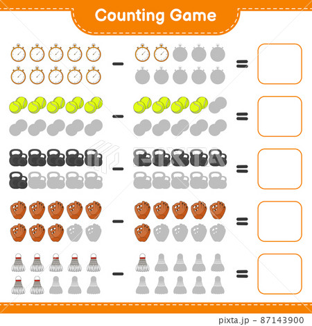 Count and match, count the number of Baseball - Stock