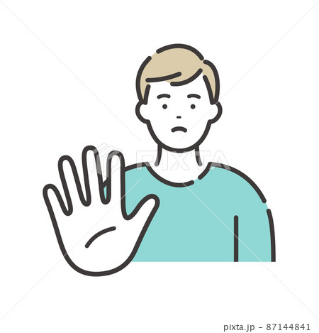 若い男性の拒否ポーズ　NGサイン 87144841