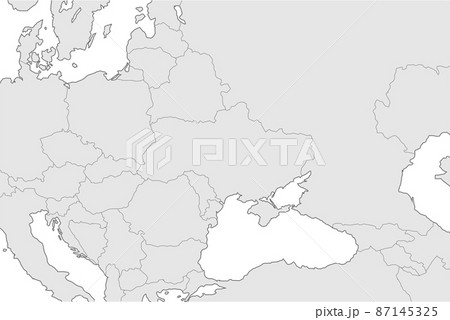 ウクライナ / ロシアとその周辺国地図・マップ イラスト (文字なし・白地図)