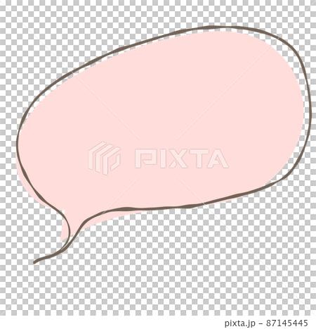 イラスト素材｜シンプルなピンクの手書き吹き出し単品 87145445