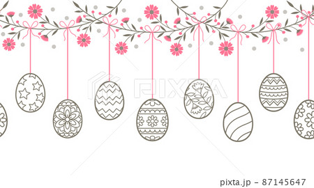 Easter day vintage color background banners wallpapers wrapping doodle style vector illustration Easter day vintage color background banners wallpapers wrapping doodle style vector illustration 87145647