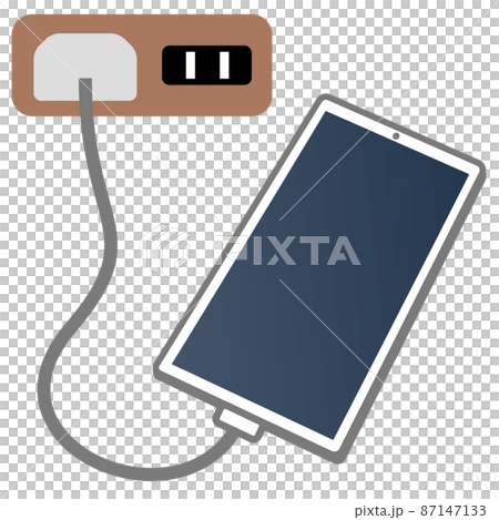 A simple illustration of charging a smartphone 87147133