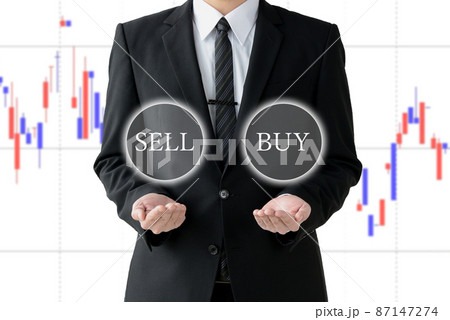 株式トレードイメージ―買いか売りか 87147274