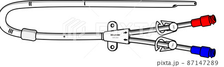 血液透析用ダブルルーメンカテーテル(カフ付き)のイラスト 血液透析用ダブルルーメンカテーテル(カフ付き)のイラスト 87147289
