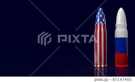 The united states and Russia bullet for business or news concept 3d rendering The united states and Russia bullet for business or news concept 3d rendering 87147405