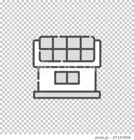 ソーラーパネルを付けた家。太陽光発電のイラスト。 87147606