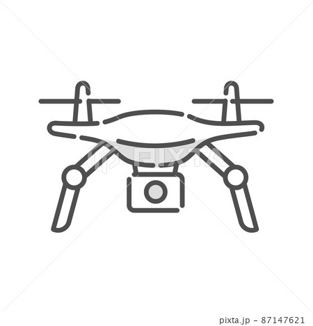 シンプルなドローンのイラスト。ベクターアイコン素材。 87147621