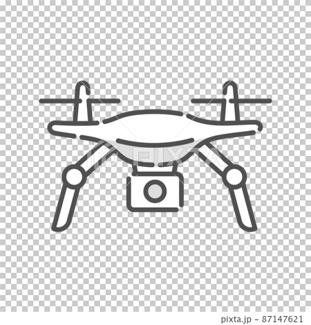 シンプルなドローンのイラスト。ベクターアイコン素材。 87147621
