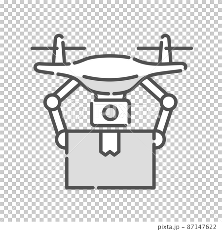 攜帶行李的無人機的插圖。送貨服務。 87147622