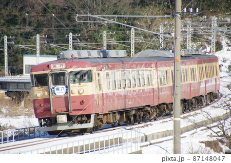 えちごトキめき鉄道455系 急行 兼六 早川鉄橋 2 87148047