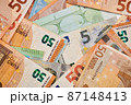 Paper Banknotes - Photo of Euro and Dollars 87148413