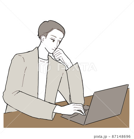 PCを操作する男性　 87148696