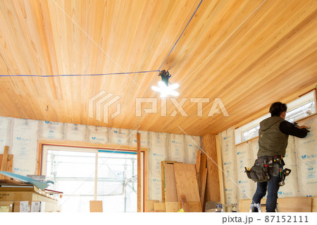 戸建て新築住宅建設現場の職人 戸建て新築住宅建設現場の職人 87152111