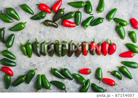 Gradient of Jalapeno Chili Peppers on Light Background Gradient of Jalapeno Chili Peppers on Light Background 87154007