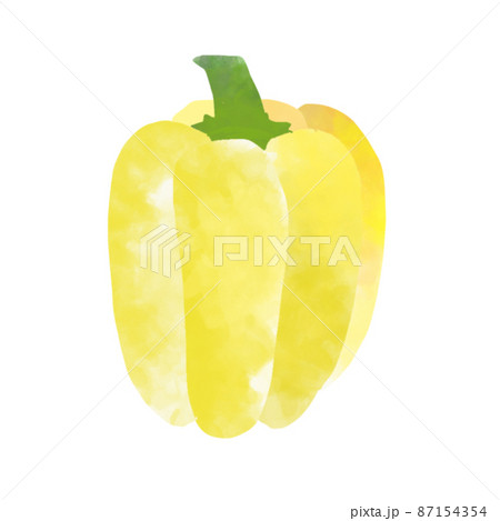 野菜　黄パプリカ　水彩風イラスト 87154354
