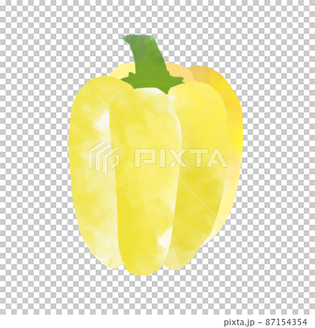 蔬菜黃色辣椒粉水彩風格插圖 87154354