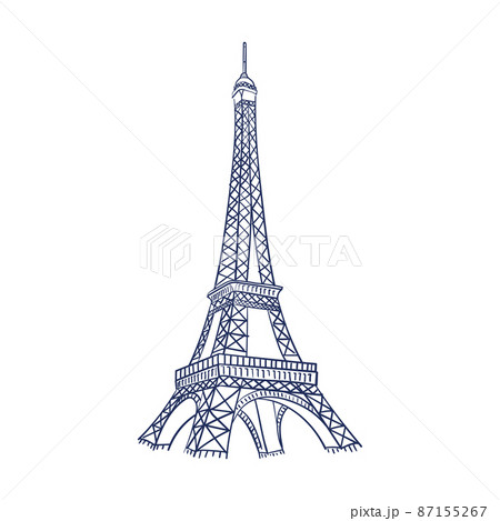eiffel tower vector drawing