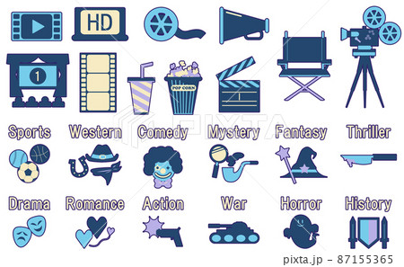 映画ジャンル関係のアイコン素材のセット 87155365