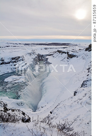グトルフォスの雪景色、アイスランド グトルフォスの雪景色、アイスランド 87155659