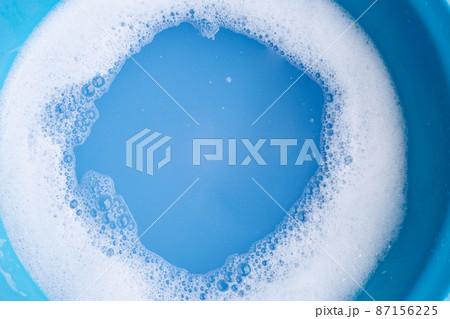 Frame made of detergent foam bubble. Top view 87156225