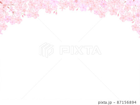 桜の花フレーム｜春・入学・卒業向け背景素材（テキストスペースあり） 87156894