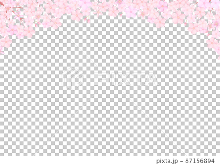 桜の花フレーム｜春・入学・卒業向け背景素材（テキストスペースあり） 87156894