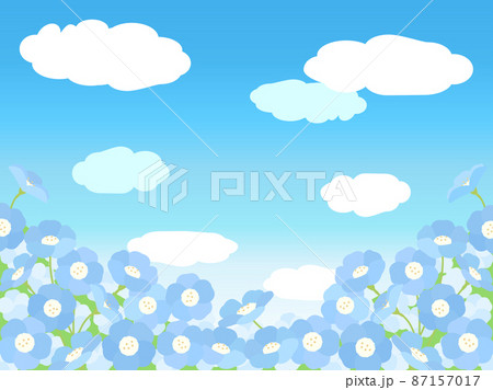 ネモフィラのお花畑をイメージしたイラスト 87157017