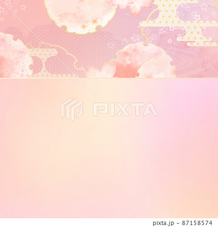 ピンク色の和風背景 87158574
