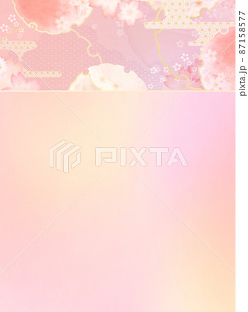 ピンク色の和風背景 87158577