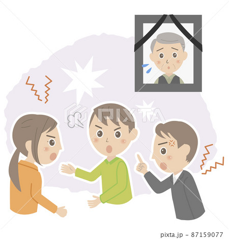 遺影の前で言い争う人たち 87159077