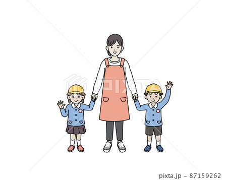 園児と先生 仕事 職業 幼稚園 保育園 子供 男の子 女の子 笑顔 全身 園児と先生 仕事 職業 幼稚園 保育園 子供 男の子 女の子 笑顔 全身 87159262