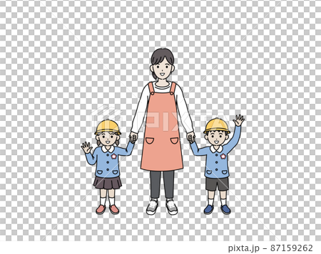 園児と先生 仕事 職業 幼稚園 保育園 子供 男の子 女の子 笑顔 全身 園児と先生 仕事 職業 幼稚園 保育園 子供 男の子 女の子 笑顔 全身 87159262