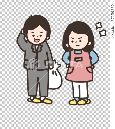 帶著垃圾袋的丈夫和喜怒無常的妻子 帶著垃圾袋的丈夫和喜怒無常的妻子 87159280
