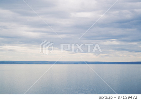 Landscape of the river Volga. Shore on the opposite side Landscape of the river Volga. Shore on the opposite side 87159472