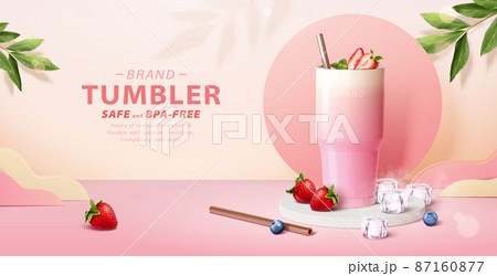 Pink tumbler banner ad 87160877